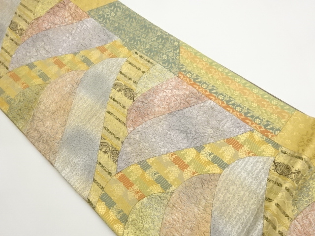 JAPANESE FUKURO OBI / WOVEN ABSTRACT & RUGGED SHORE